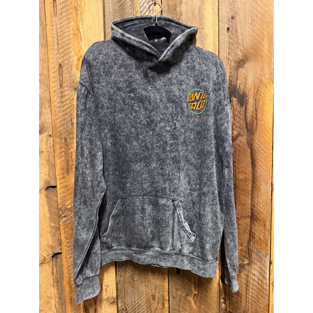 Santa Cruz Mens L Hoodie Acid Wash Screaming Hand Mushroom Skate Grunge Y2K
